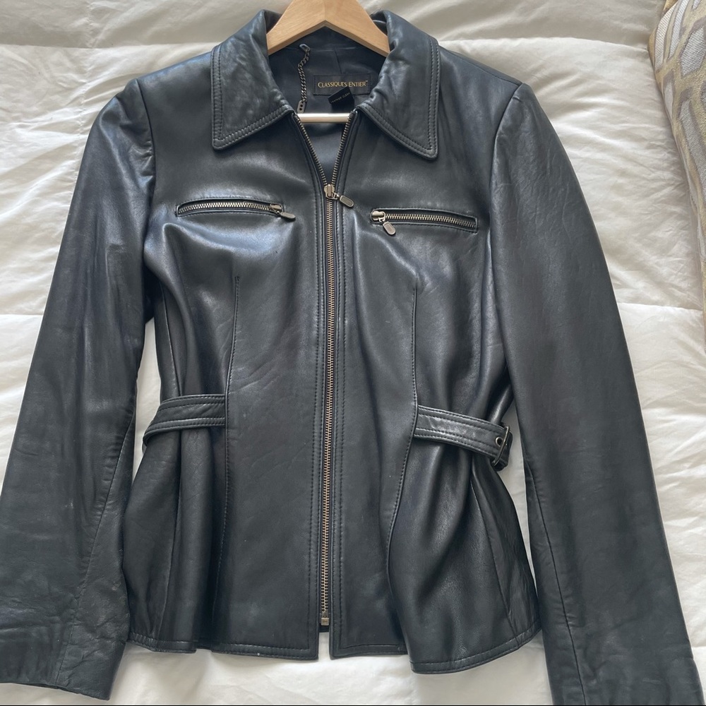 Black leather jacket